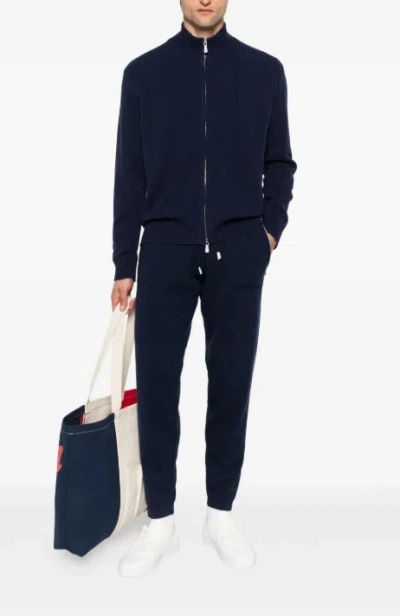 Eleventy Zip-pocket Drawstring Track Pants In Black