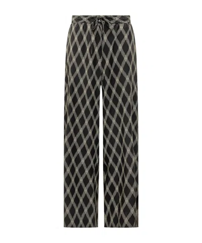 Pierre-louis Mascia Diamond-pattern Drawstring Trousers In Black