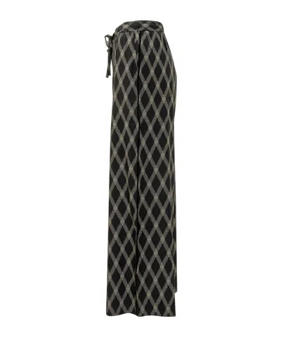 Pierre-louis Mascia Diamond-pattern Drawstring Trousers In Black