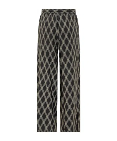 Pierre-louis Mascia Diamond-pattern Drawstring Trousers In Black