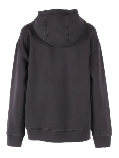 Dondup Relaxed Fit Graphic Print Hoodie In Black