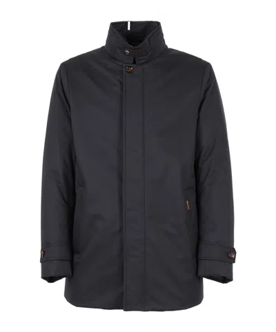 Moorer Long-sleeved Stand-up Collar Jacket In Black