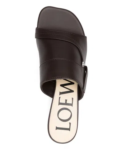 Loewe Toy Panta Leather Slide Sandals In Brown