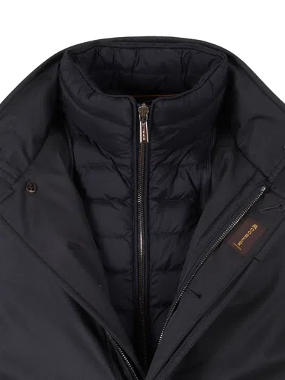 Moorer Long-sleeved Stand-up Collar Jacket In Black