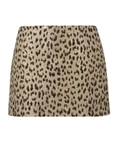 P.a.r.o.s.h Leopard-print Mini Skirt In Brown