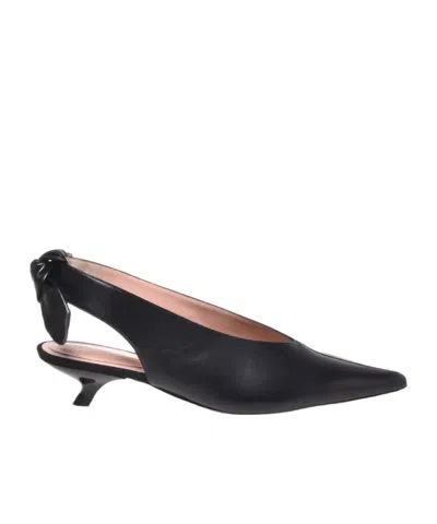 Alberta Ferretti Pointed Toe Slingback Pumps With Bow Detail In Black