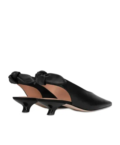 Alberta Ferretti Pointed Toe Slingback Pumps With Bow Detail In Black