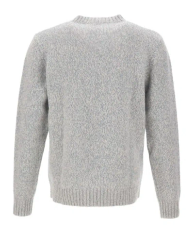 Eleventy Geometric-pattern Wool Sweater In Gray
