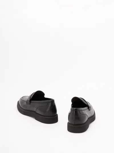 Brunello Cucinelli Black Loafers With Monil Detail On The Front In Smooth Leather Woman In Black