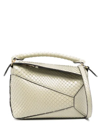 Loewe Puzzle Edge Mini Leather Handbag In Brown