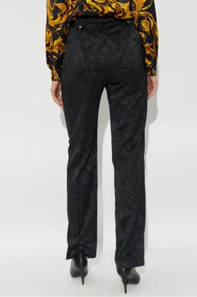Versace Jeans Patterned Casual Pants In Black