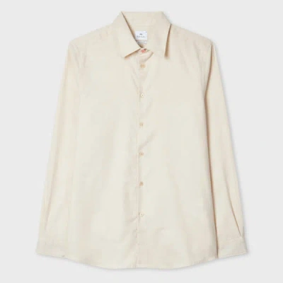 Ps By Paul Smith Ecru Cotton And Wool-blend Flannel Shirt In White