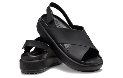 Crocs Brooklyn Luxe Cross Strap In Black