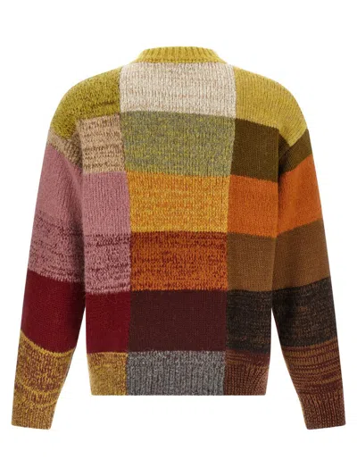 Dries Van Noten Marti Crew Neck Knite With Check Motif Knitwear Multicolor In Multi