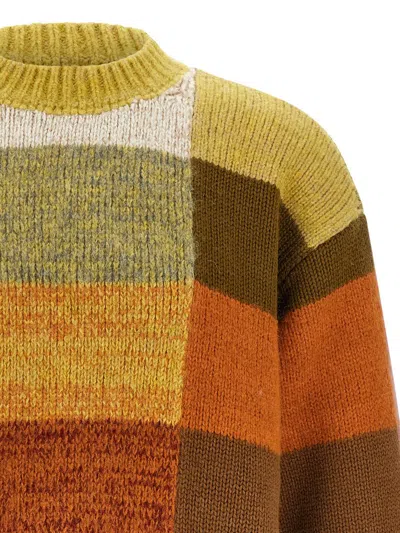 Dries Van Noten Marti Crew Neck Knite With Check Motif Knitwear Multicolor In Multi