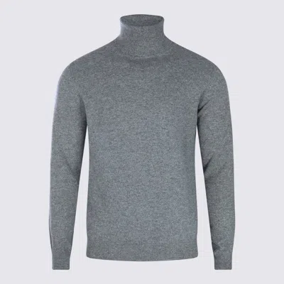 Malo Turtleneck Sweater With Ribbed Cuffs And Hem In Gray