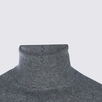 Malo Turtleneck Sweater With Ribbed Cuffs And Hem In Gray
