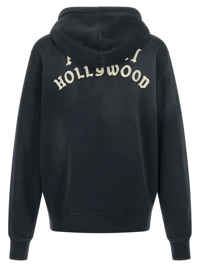 Amiri Felpa In Cotone Ardesia  Uomo In Black