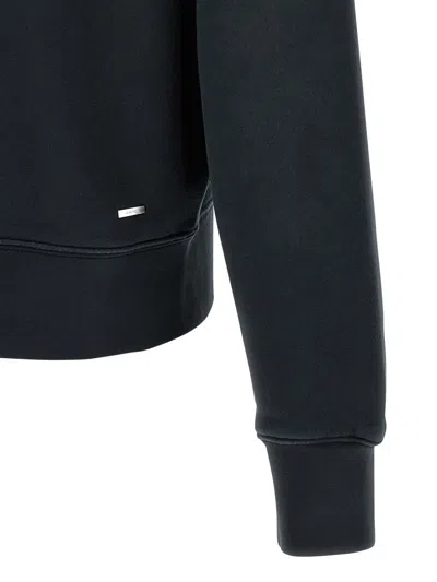 Amiri Felpa In Cotone Ardesia  Uomo In Black