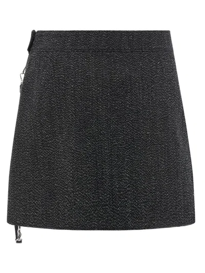 Courrèges Courreges Women 'zipped Caviar Mini' Skirt In Black