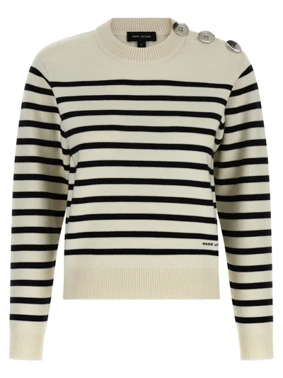 Marc Jacobs Striped Crew Neck Long Sleeve Sweater In Multi