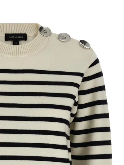 Marc Jacobs Striped Crew Neck Long Sleeve Sweater In Multi