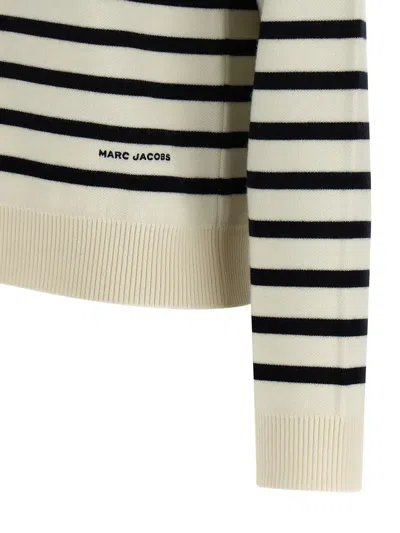 Marc Jacobs Striped Crew Neck Long Sleeve Sweater In Multi