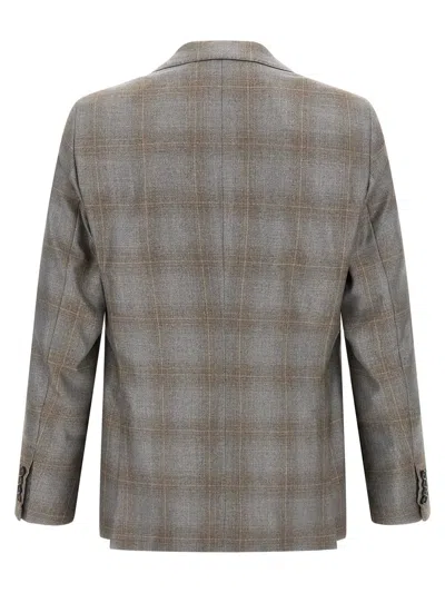 Pal Zileri Double-breasted Blazer Featuring Notch Lapel In Gray