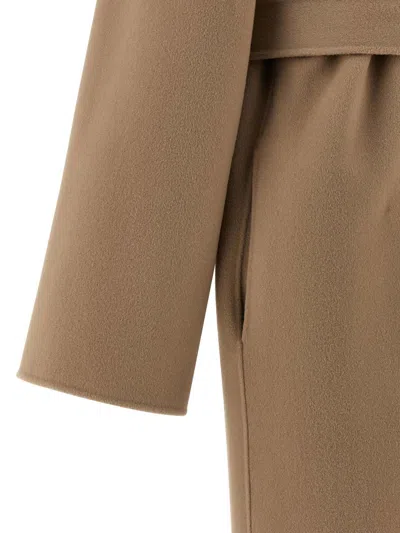 Alberta Ferretti Alberta Ferreti Coat In Double-face Wool In Brown