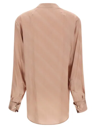 Dries Van Noten Long Sleeve Shirt Bow Detail In Neutral