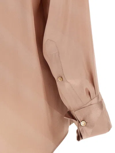 Dries Van Noten Long Sleeve Shirt Bow Detail In Neutral