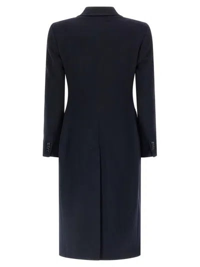 Tagliatore Double-breasted Coat Notched Lapels In Blue