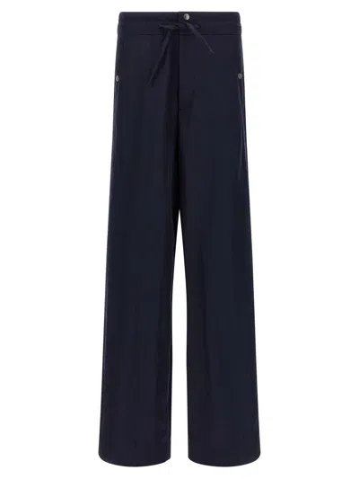 Dries Van Noten Wide Black Cotton Trousers In Multi