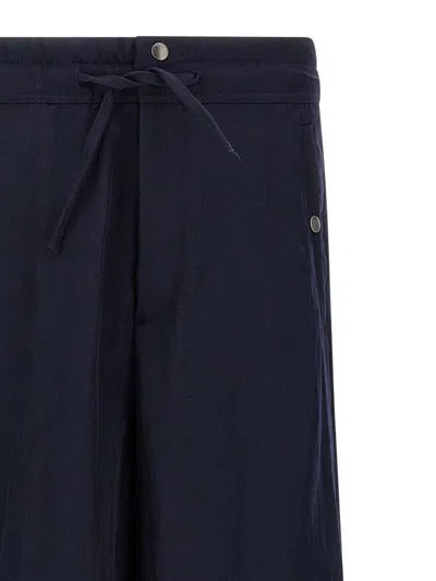 Dries Van Noten Wide Black Cotton Trousers In Multi
