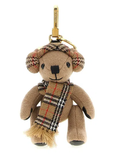 Burberry Checked Wool And Cashmere-blend And Gold-tone Bag Charm In Brown