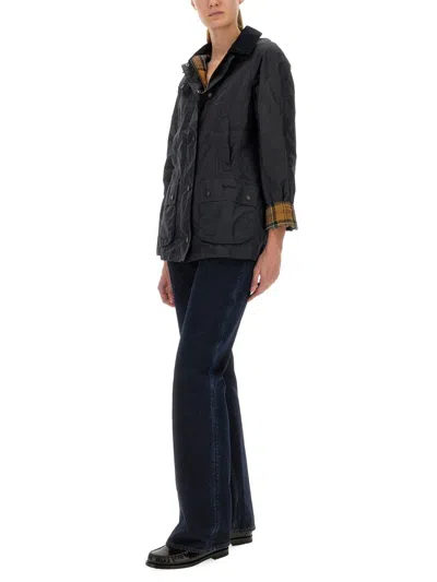 Barbour Black Beadnell Waxed Jacket In Black