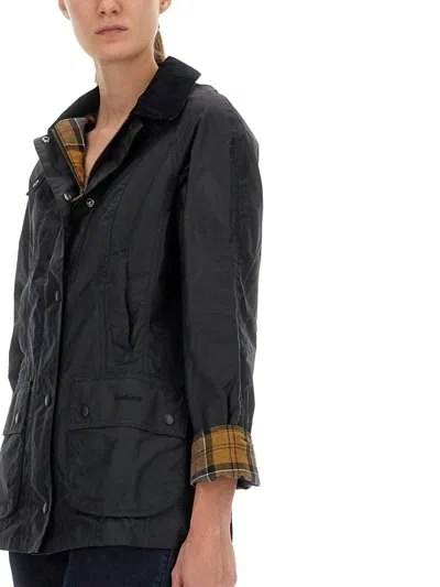 Barbour Black Beadnell Waxed Jacket In Black