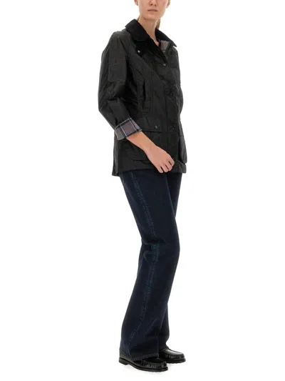 Barbour Black Beadnell Waxed Jacket In Black