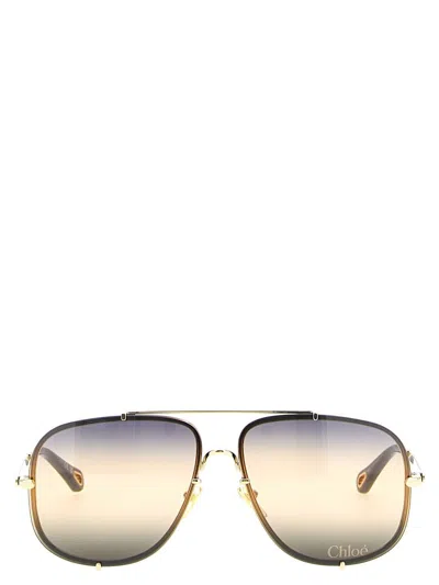 Chloé Square Frame Sunglasses Gradient Lenses In Multi