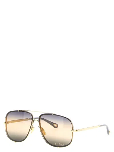 Chloé Square Frame Sunglasses Gradient Lenses In Multi