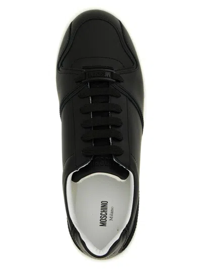 Moschino Kevin Sneakers Featuring Contrast Sole In Black