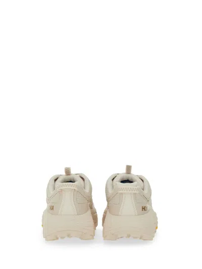 Hoka Sole Sneakers With Breathable Mesh Panels In Gold