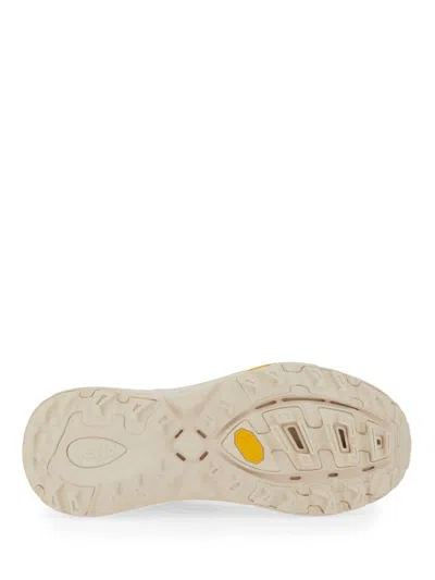 Hoka Sole Sneakers With Breathable Mesh Panels In Gold