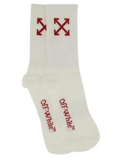 Off-white Medium Socks With Arrow Pattern In White