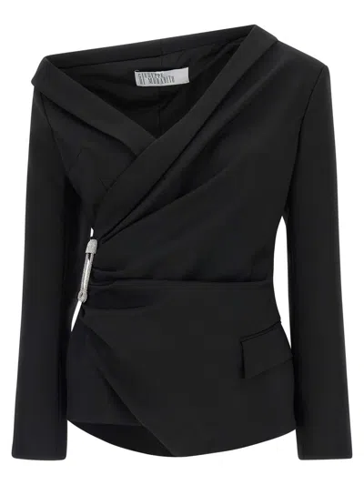 Giuseppe Di Morabito Asymmetrical Jacket Featuring Brooch Detail In Black