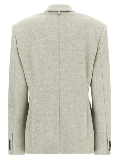 Giuseppe Di Morabito Double-breasted Oversized Blazer With Removable Rose Brooch In Brown