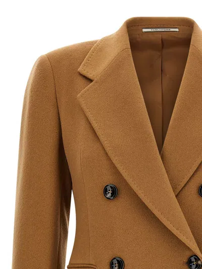 Tagliatore 'meryl' Double-breasted Coat In Brown