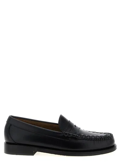 Gh Bass Penny Loafer With Low Block Heel And Moc Toe In White