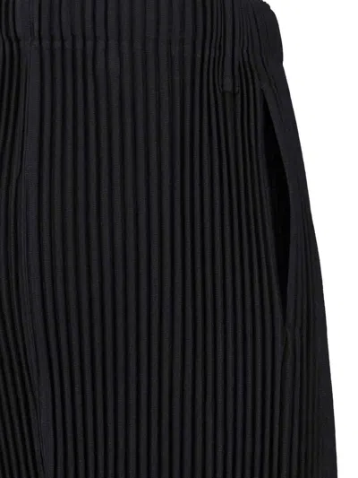 Issey Miyake Straight-leg Trousers With Pleated Texture And Elasticated Waistband In Gray