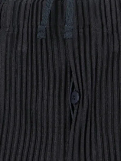 Issey Miyake Straight-leg Trousers With Pleated Texture And Elasticated Waistband In Gray